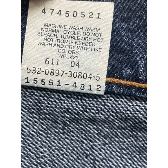 Vintage 90s Levis 550 High Waist Jeans Red Tab Tapered Dark Wash Mom Denim - Picture 8 of 11